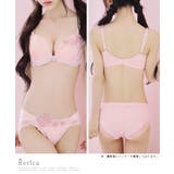 ローズ刺繍ワンカラーサテンブラ＆ショーツセット セクシーランジェリー 勝負下着 | Retica | 詳細画像5 