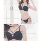 クロスコードフラワーレースブラ＆ショーツセット セクシーランジェリー 勝負下着 | Retica | 詳細画像3 