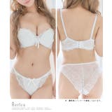 フラワー総レースポイントリボンブラ&ショーツセット セクシーランジェリー | Retica | 詳細画像4