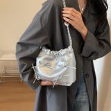 シルバー | リボンデザイン ミニショルダーバッグ トートバッグ | M.Y.A.