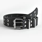 ブラック | ダブルピン スターアイレットベルト スタッズベルト | M.Y.A.