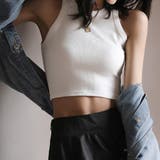 ホワイト/ショート丈 | リブタンクトップ アメスリタンク アメリカンスリーブ | M.Y.A.