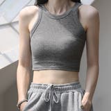 ダークグレー/ショート丈 | リブタンクトップ アメスリタンク アメリカンスリーブ | M.Y.A.