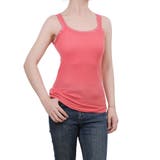 コーラルピンク | キャミソール レース リブ 薄手 下着 肌着 速乾 サラサラ | M.Y.A.