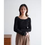 ブラック | RIB KNIT TOP | My shawty
