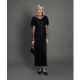 ブラック | KIRARI PUFF SLEEVE DRESS | My shawty