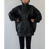 ブラック | F/LEATHER STAND OVER BLOUSON | My shawty
