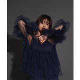ネイビー | FRILL TULE TOP | My shawty