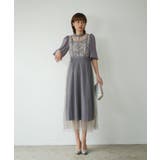 LACE COMBI PLEATS DRESS | My shawty | 詳細画像1