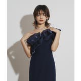 ネイビー | SHINY FRILL DRESS | My shawty