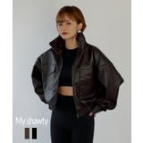 F/LEATHER SHORT BLOUSON | My shawty | 詳細画像1