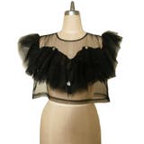 ブラック | DROP BIJOU FRILL TOP | My shawty
