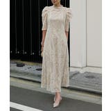 ベージュ | FRINGE LACE FLARE DRESS | My shawty