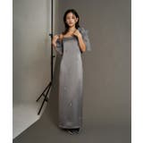 ブルーグレー | SATIN BIJOU SET DRESS | My shawty