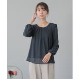 ネイビー | ブラウス 長袖 裏起毛 | Festinalente