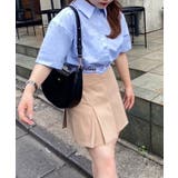 ベージュ | 【one after another】ベルト付きプリーツミニスカート | NICE CLAUP / OLIVE des OLIVE　OUTLET
