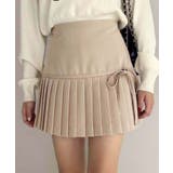 ベージュ | 【one after another】リボン付きプリーツスカート | NICE CLAUP / OLIVE des OLIVE OUTLET