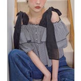 チェック | 肩リボンフリルブラウス | NICE CLAUP / OLIVE des OLIVE　OUTLET