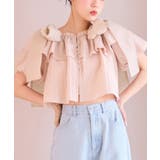 ピンク | 肩リボンフリルブラウス | NICE CLAUP / OLIVE des OLIVE　OUTLET