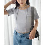 グレー | チョーカー付き ストーンロゴテレコトップス | NICE CLAUP / OLIVE des OLIVE OUTLET