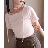 ピンク | チョーカー付き ストーンロゴテレコトップス | NICE CLAUP / OLIVE des OLIVE OUTLET