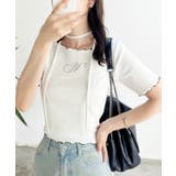 ホワイト系 | チョーカー付き ストーンロゴテレコトップス | NICE CLAUP / OLIVE des OLIVE OUTLET