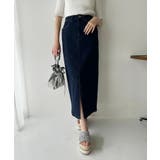 ネイビー | デニムスカート SML展開 | NICE CLAUP / OLIVE des OLIVE　OUTLET
