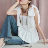 【one after another】肩リボンバックレースアップチュニック | NICE CLAUP / OLIVE des OLIVE OUTLET | 詳細画像1