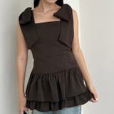 ブラウン | 【one after another】肩リボンバックレースアップチュニック | NICE CLAUP / OLIVE des OLIVE OUTLET