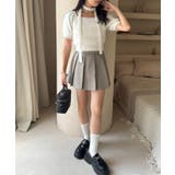 【one after another】チョーカー付き半袖フェザーニット | NICE CLAUP / OLIVE des OLIVE OUTLET | 詳細画像4