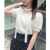 【one after another】チョーカー付き半袖フェザーニット | NICE CLAUP / OLIVE des OLIVE OUTLET | 詳細画像5