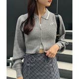 チャコール | ワンポイント刺しゅうダブルジップラメニット | NICE CLAUP / OLIVE des OLIVE　OUTLET