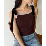 ブラウン | 【one after another】【リボン取り外し可能】ニットタンク | NICE CLAUP / OLIVE des OLIVE OUTLET