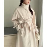 アイボリー | 金ボタンスタンドカラーロングコート SM展開 | NICE CLAUP / OLIVE des OLIVE OUTLET