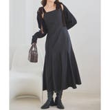ブラック | 【one after another】【スタイルアップ効果◎】肩ベロアリボンキャ… | NICE CLAUP / OLIVE des OLIVE　OUTLET
