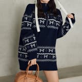 【one after another】リボンハーフジップチュニックニット | NICE CLAUP / OLIVE des OLIVE OUTLET | 詳細画像3