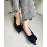 ブラック | 【one after another】コサージュ付きバックベルトシューズ | NICE CLAUP / OLIVE des OLIVE OUTLET