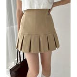 ベージュ | ボックスプリーツ切替ミニスカート | NICE CLAUP / OLIVE des OLIVE OUTLET