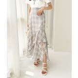 柄1 | ランダムフリルロングスカート スリット入り | NICE CLAUP / OLIVE des OLIVE OUTLET