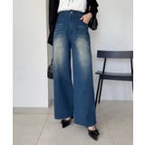 【one after another】ワイドデニムパンツ | NICE CLAUP / OLIVE des OLIVE　OUTLET | 詳細画像1 