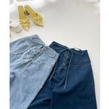 【one after another】バックレースアップワイドデニムパンツ | NICE CLAUP / OLIVE des OLIVE OUTLET | 詳細画像1