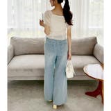 【one after another】【ウエストサイズ調整可】美脚ワイドデニム | NICE CLAUP / OLIVE des OLIVE OUTLET | 詳細画像7