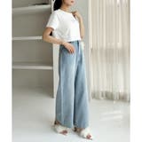 【one after another】【ウエストサイズ調整可】美脚ワイドデニム | NICE CLAUP / OLIVE des OLIVE OUTLET | 詳細画像4