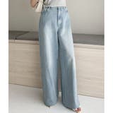 サックス | 【one after another】【ウエストサイズ調整可】美脚ワイドデニム | NICE CLAUP / OLIVE des OLIVE OUTLET