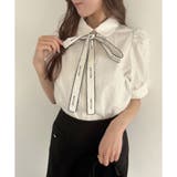 【one after another】ロゴリボン付き半袖ブラウス | NICE CLAUP / OLIVE des OLIVE OUTLET | 詳細画像3