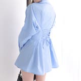 サックス | 【one after another】後ろレースアップチュニックシャツ | NICE CLAUP / OLIVE des OLIVE　OUTLET