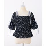 【one after another】花柄オフショルシャーリングリボンブラウス | NICE CLAUP / OLIVE des OLIVE　OUTLET | 詳細画像2 