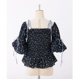 【one after another】花柄オフショルシャーリングリボンブラウス | NICE CLAUP / OLIVE des OLIVE　OUTLET | 詳細画像3 