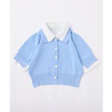 【one after another】今期トレンド/重ね襟半袖ニット | NICE CLAUP / OLIVE des OLIVE　OUTLET | 詳細画像2 