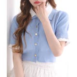 【one after another】今期トレンド/重ね襟半袖ニット | NICE CLAUP / OLIVE des OLIVE　OUTLET | 詳細画像7 